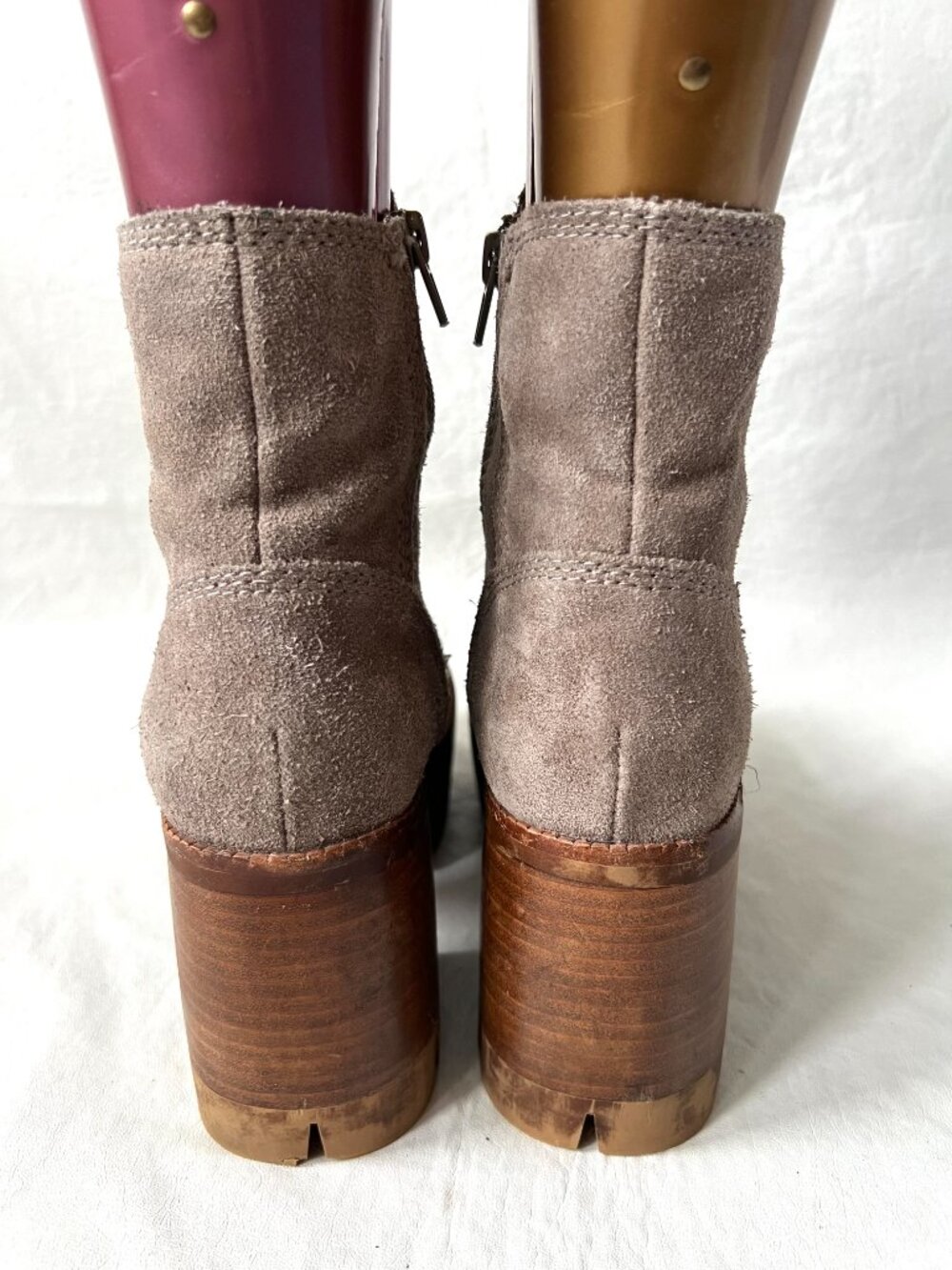 Free People x Jeffrey Campbell boots Preston 7 platform ankle taupe beige suede - Picture 4 of 14